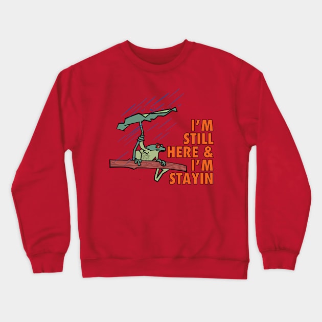 Frog in the rain Crewneck Sweatshirt by Conqcreate Design